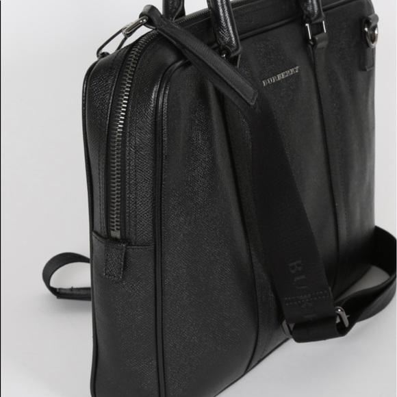 Burberry Calf Grain Leather Newburg Unisex Briefcase Messenger Bag - Picture 3 of 12